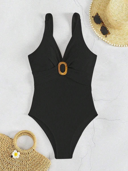 New Sexy One-piece Women's Swimsuit Covers The Belly And Makes You Look Slimmer, With A V-neck That Exudes A Sense Of Luxury